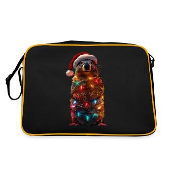 Groundhog Christmas - Retro Bag - black/gold - Back