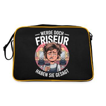 Devenir coiffeur Dicton de coiffeur drôle - Sac Retro - noir/or - Dos