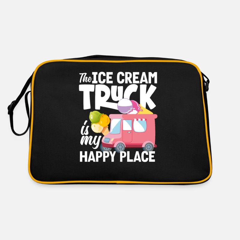 Eiscreme Truck Ist Mein Glücksort Eis - Retro Tasche - Schwarz/Gold