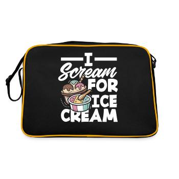 Je crie pour les amateurs de crème glacée Crème glacée - Sac Retro - noir/or - Dos