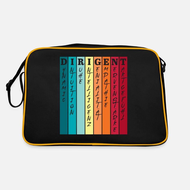 Dirigent Eigenschaften Chorleiter Musiklehrer - Retro Tasche - Schwarz/Gold