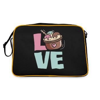L’amour de la crème glacée pour les amateurs de crème glacée - Sac Retro - noir/or - Dos