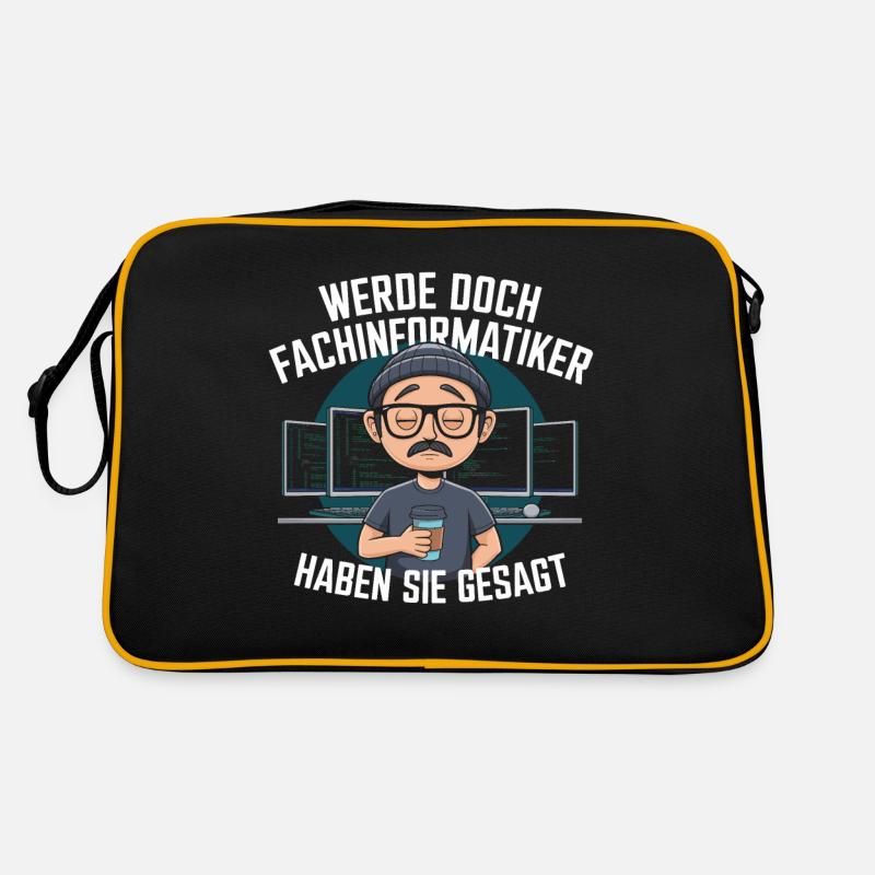 Werde Doch Fachinformatiker Lustiges IT Nerd Retro Tasche