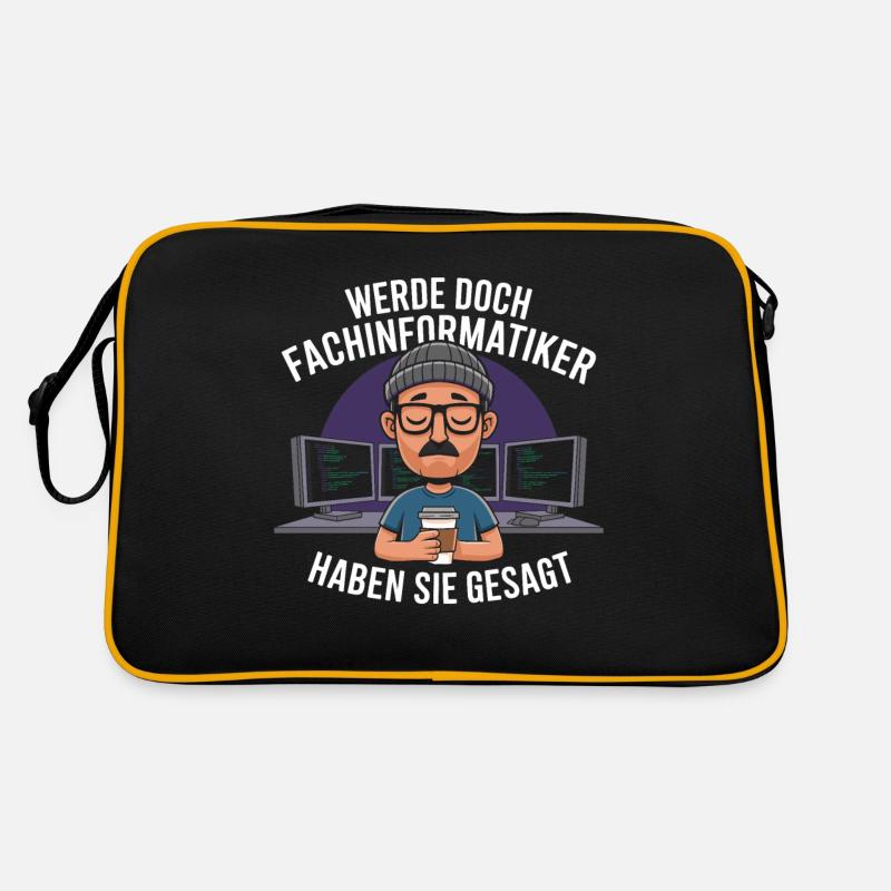 Werde Doch Fachinformatiker Lustiges IT Nerd Retro Tasche
