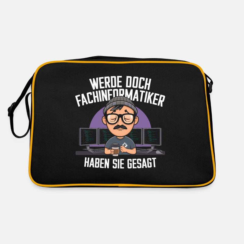 Werde Doch Fachinformatiker Lustiges IT Nerd Retro Tasche