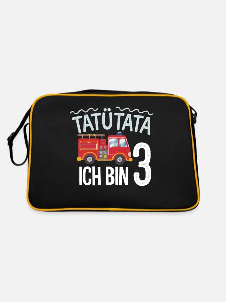 3e anniversaire de la brigade de pompiers de Tatütata - Sac Retro - noir/or - Dos