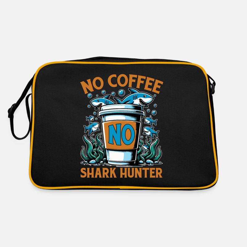 Chasse aux requins Pas de café Pas de nageur Amateur de café Sac Retro
