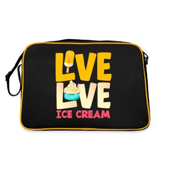 Live Love Cream pour les amateurs de glaces - Sac Retro - noir/or - Dos