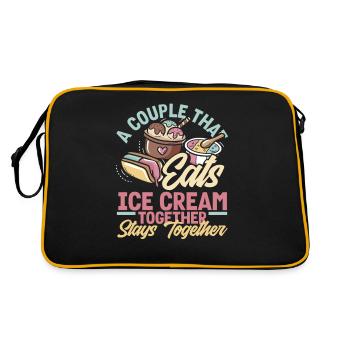 Couples d’amateurs de glaces profitant ensemble - Sac Retro - noir/or - Dos