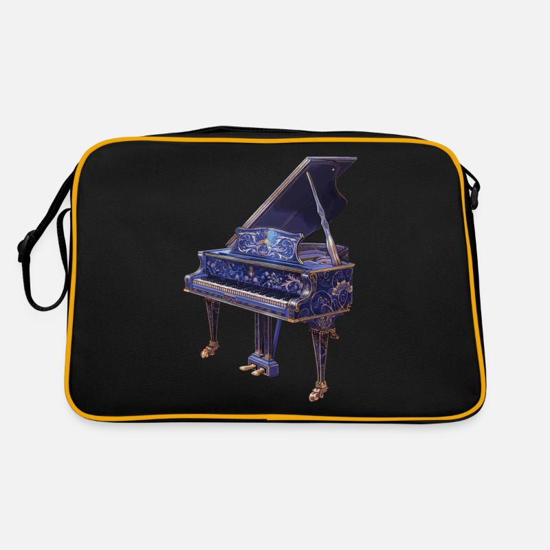 Klavier - Retro Tasche - Schwarz/Gold