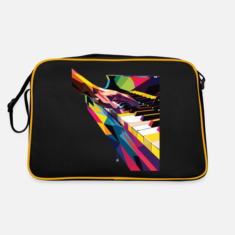 Klavier - Retro Tasche - Schwarz/Gold