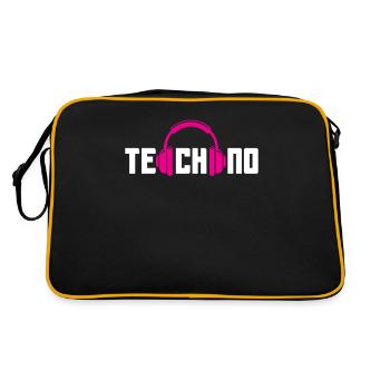 Casque techno pour les amateurs de techno - Sac Retro - noir/or - Dos