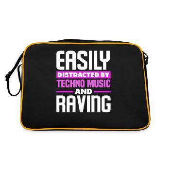 Facilement distrait par la musique techno et le délire - Sac Retro - noir/or - Dos