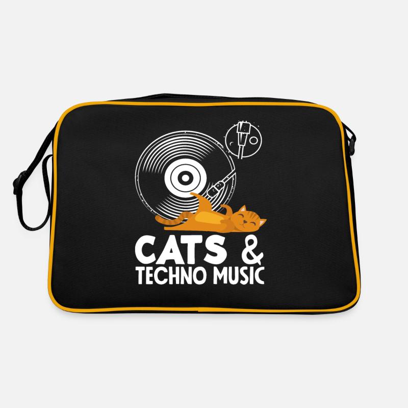 Techno Lover, Cats & Music Lovers Retro Bag