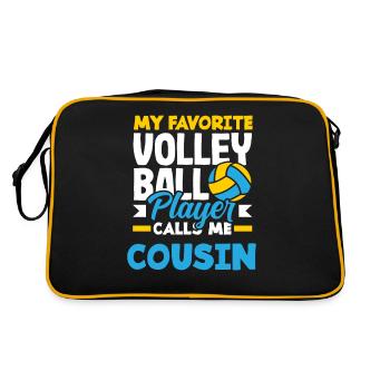 My favorite volleyball player cousin - Retro Bag - black/gold - Back