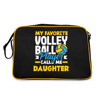 My favorite volleyball player names daughter - Retro Bag - black/gold - Back