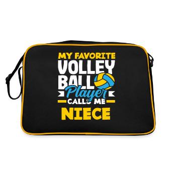 My favorite volleyball player calls me niece - Retro Bag - black/gold - Back