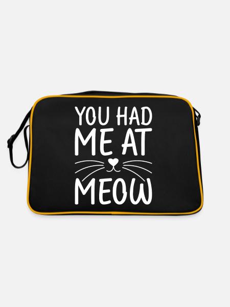 Cat Mom Gifts - Retro Tasche - Schwarz/Gold - Hinten