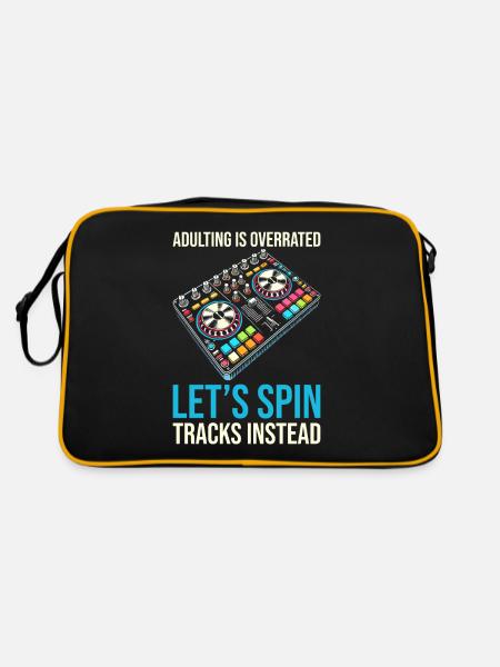Dj Disc Jockey - Retro Tasche - Schwarz/Gold - Hinten