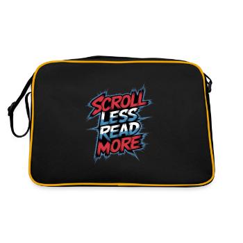 Scroll Less Read More 9 - Retro Tasche - Schwarz/Gold - Hinten