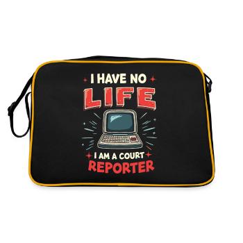 Gerichtsreporter - Retro Tasche - Schwarz/Gold - Hinten