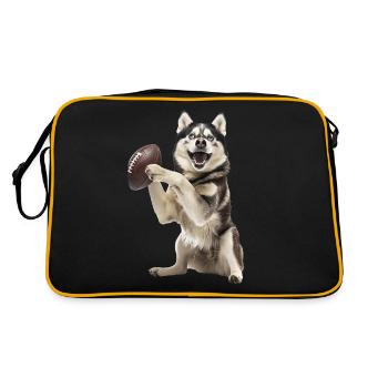 Siberian Husky - Retro Bag - black/gold - Back