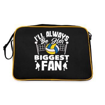 Volleyball: I'm her biggest fan - Retro Bag - black/gold - Back