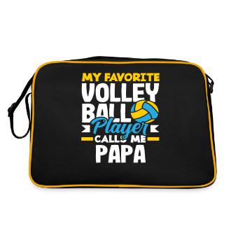 My favorite volleyball player calls me dad - Retro Bag - black/gold - Back