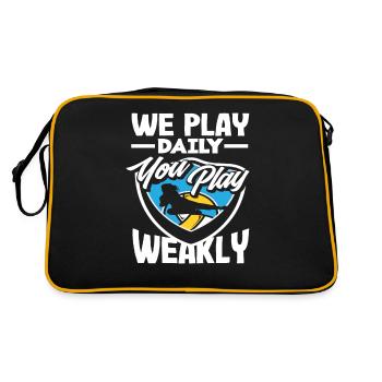 Volleyball We play daily you weekly - Retro Bag - black/gold - Back