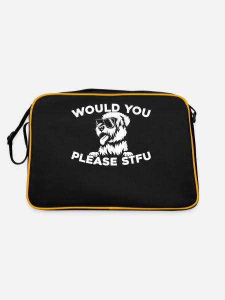 Wheaten Terrier, tais-toi, s’il te plaît, tais-toi - Sac Retro - noir/or - Dos