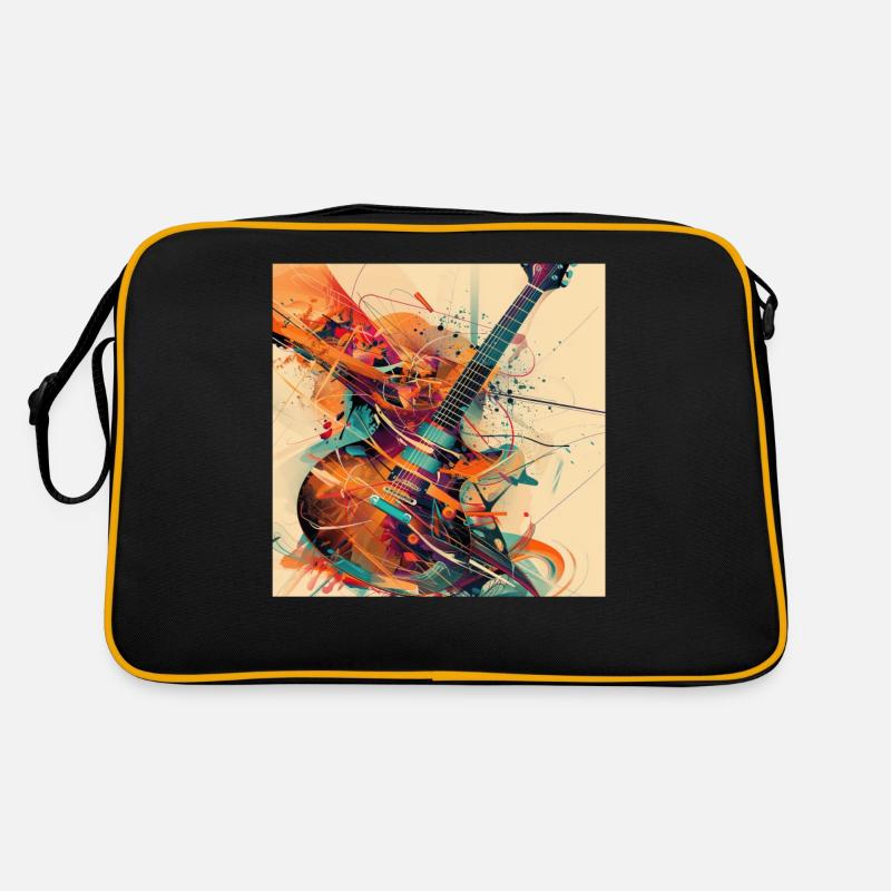 Gitarre - Retro Tasche - Schwarz/Gold
