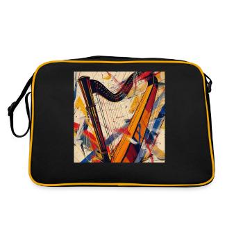 Harfe - Retro Tasche - Schwarz/Gold - Hinten