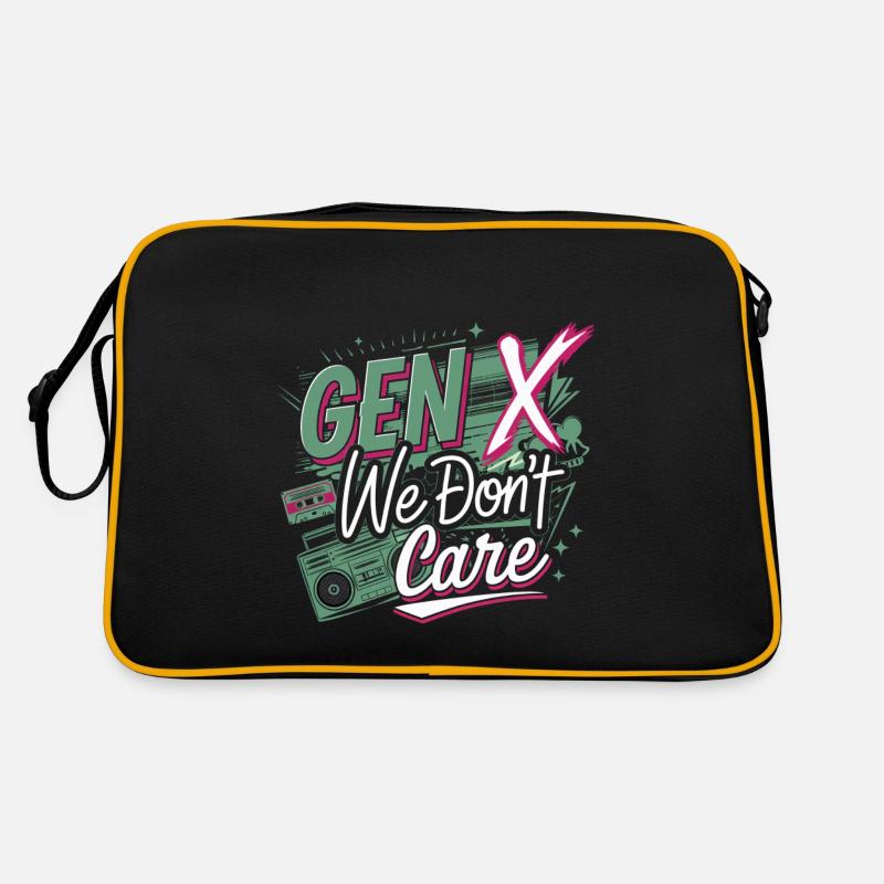 Gen X We Don't Care 4 - Retro Tasche - Schwarz/Gold