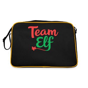 Team Elf Eleven Elves Elves Christmas Eleven Xmas - Retro Bag - black/gold - Back