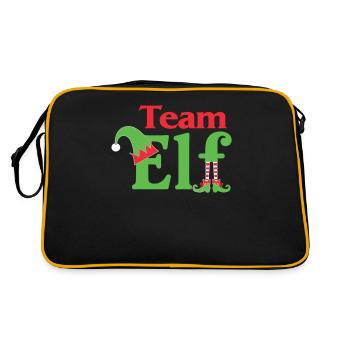 Team Elf Eleven Elves Elves Christmas Eleven Xmas - Retro Bag - black/gold - Back