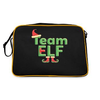 Team Elf Eleven Elves Elves Christmas Eleven Xmas - Retro Bag - black/gold - Back