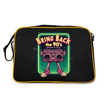 Bring Back the 90's Retro Boombox 90er Jahre - Retro Tasche - Schwarz/Gold - Hinten