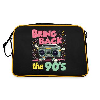 Bring Back the 90's Retro Boombox 90er Jahre - Retro Tasche - Schwarz/Gold - Hinten