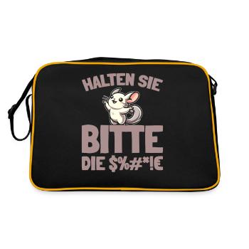 Chinchilla Halten Sie Bitte Die Fresse - Retro Tasche - Schwarz/Gold - Hinten