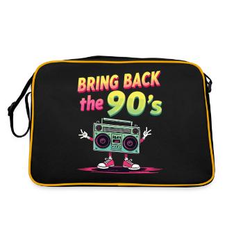 Bring Back the 90's Retro Boombox 90er Jahre - Retro Tasche - Schwarz/Gold - Hinten