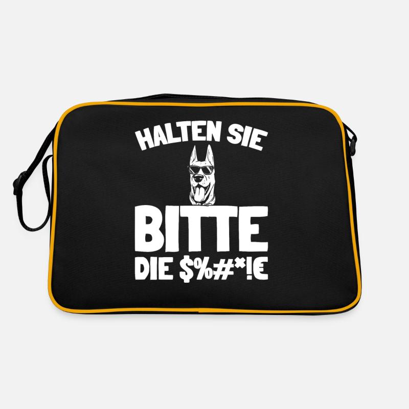 Dobermann Halten Sie Bitte Die Fresse Retro Tasche