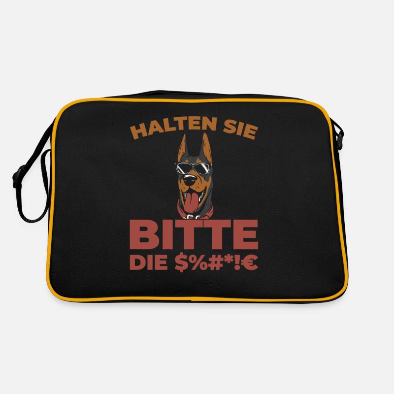 Dobermann Halten Sie Bitte Die Fresse Retro Tasche