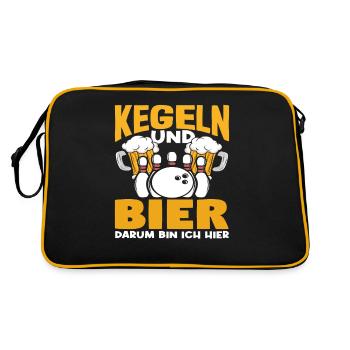Bowling et bière C’est pourquoi je m’amuse ici - Sac Retro - noir/or - Dos
