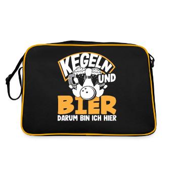 Bowling et bière C’est pourquoi je suis ici - Sac Retro - noir/or - Dos