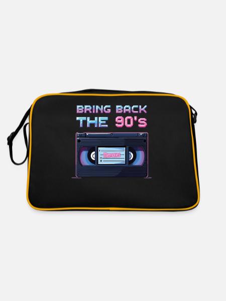 Bring Back the 90's Retro Boombox 90er Jahre - Retro Tasche - Schwarz/Gold - Hinten
