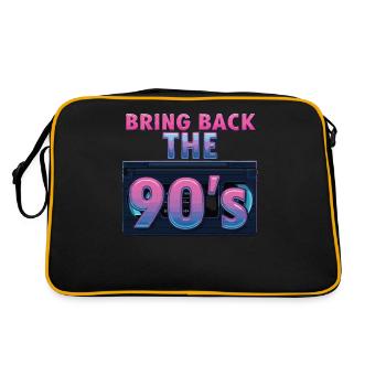 Bring Back the 90's Retro Boombox 90er Jahre - Retro Tasche - Schwarz/Gold - Hinten