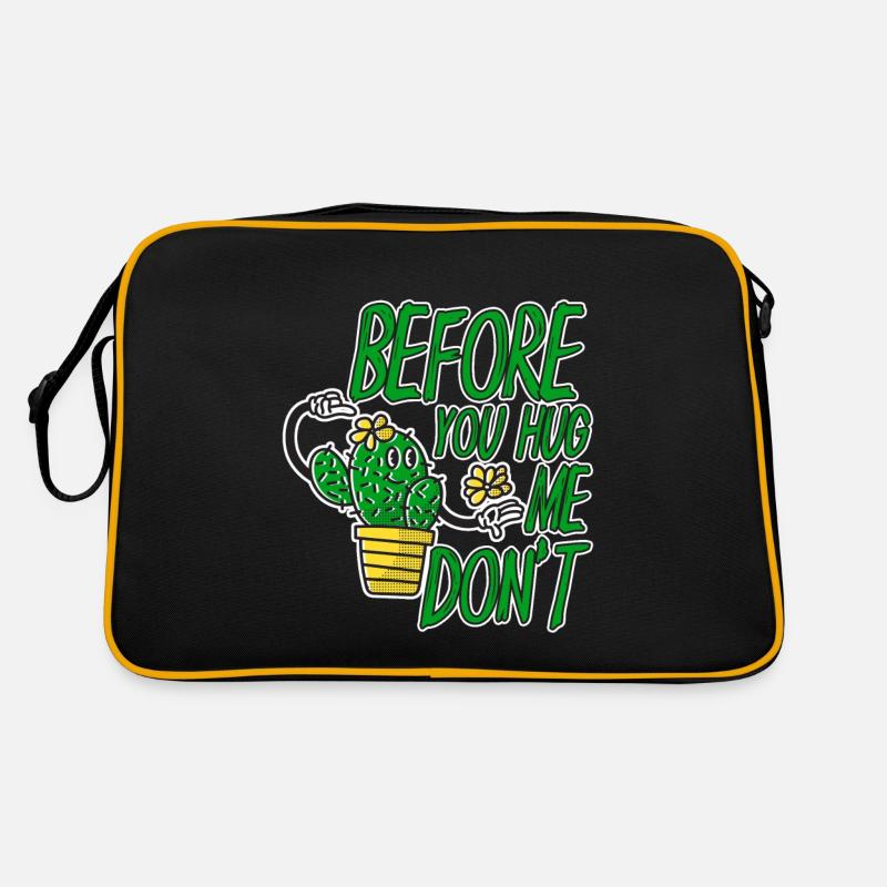 Before You Hug Me Don't - Retro Tasche - Schwarz/Gold