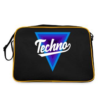 Techno Lover Triangle Design - Retro Bag - black/gold - Back