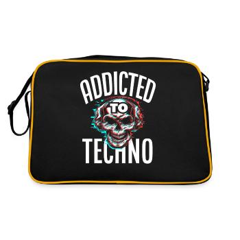 Accro à la techno pour les amateurs de techno - Sac Retro - noir/or - Dos