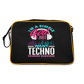 Techno Lover Simple Girl Friends - Sac Retro - noir/or - Dos